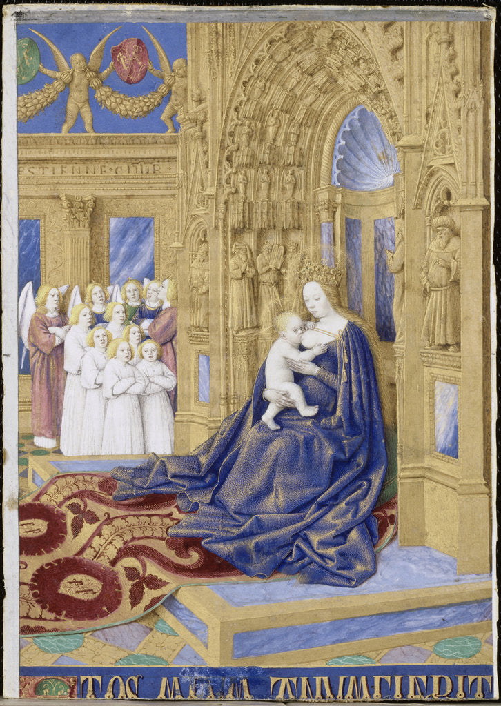 Detail of The Virgin and Child enthroned (Hours of Étienne Chevalier) by Jean Fouquet