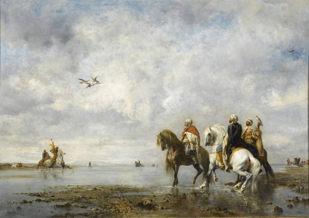 Detail of The Heron Hunt by Eugène Fromentin