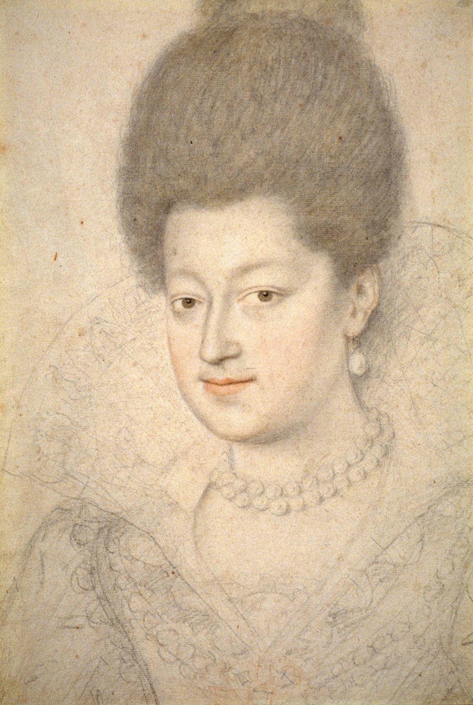 Detail of Portrait of Gabrielle dEstrees by Daniel Dumoustier