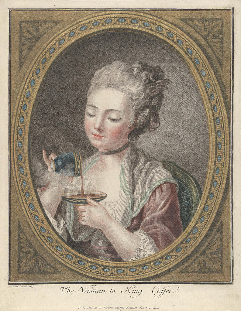 Detail of Woman Taking Coffee by Louis-Marin Bonnet