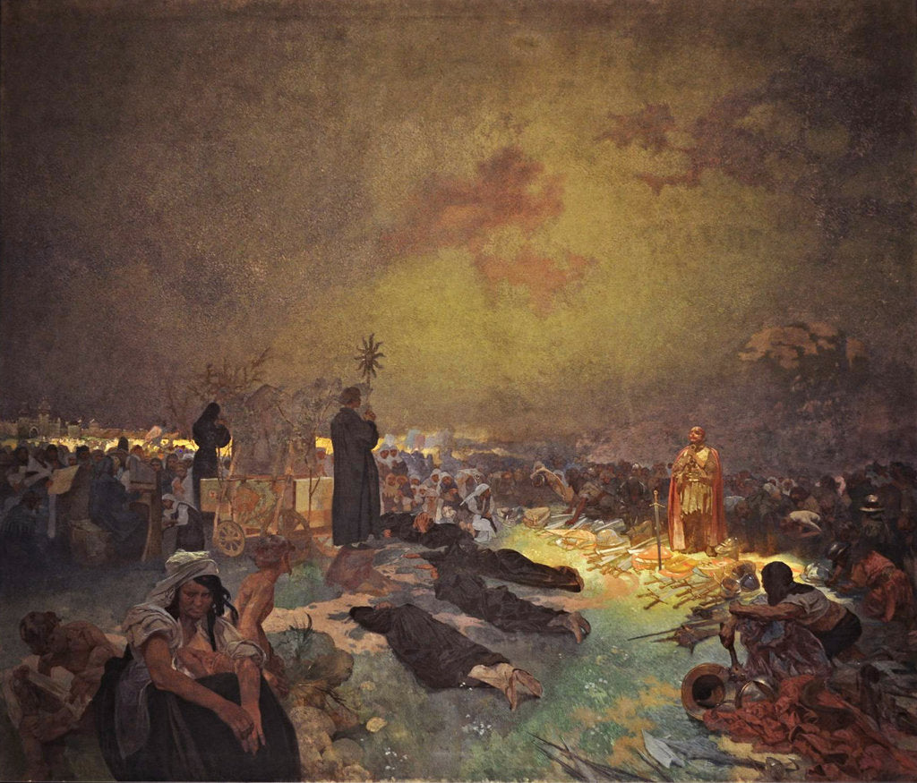 Detail of After the Battle of Vítkov Hill (The cycle The Slav Epic) by Alfons Marie Mucha