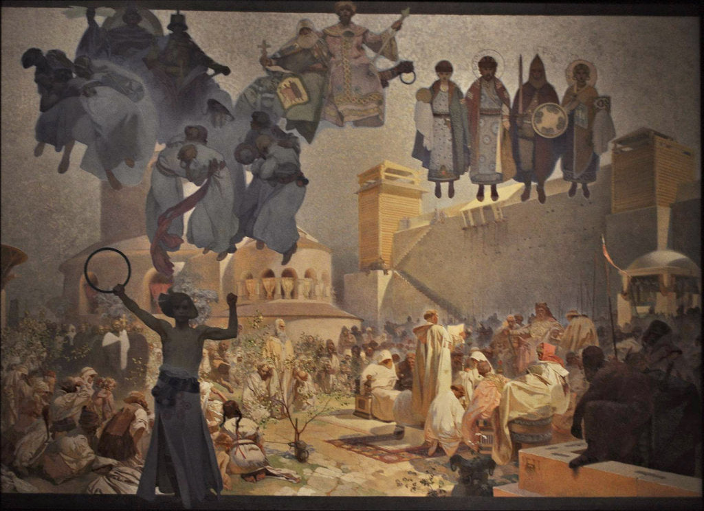 Detail of The Introduction of the Slavonic Liturgy (The cycle The Slav Epic) by Alfons Marie Mucha