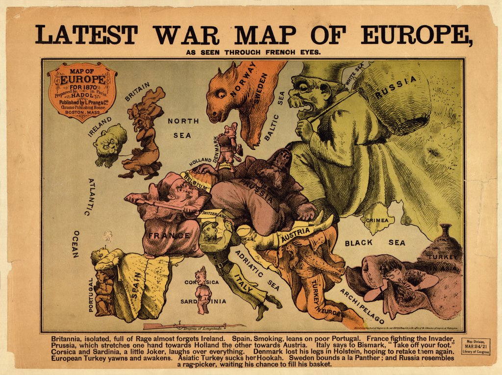 Detail of Latest war map of Europe: as seen through French eyes by Paul Hadol