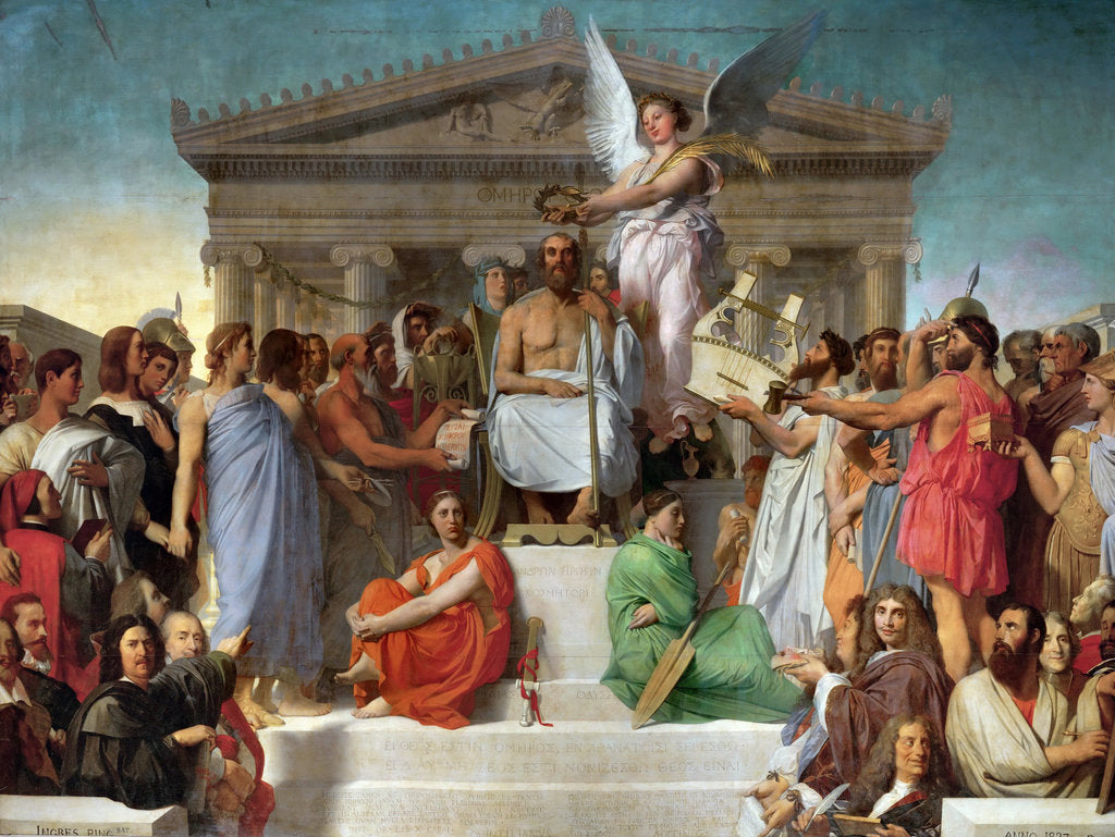 Detail of The Apotheosis of Homer by Jean Auguste Dominique Ingres
