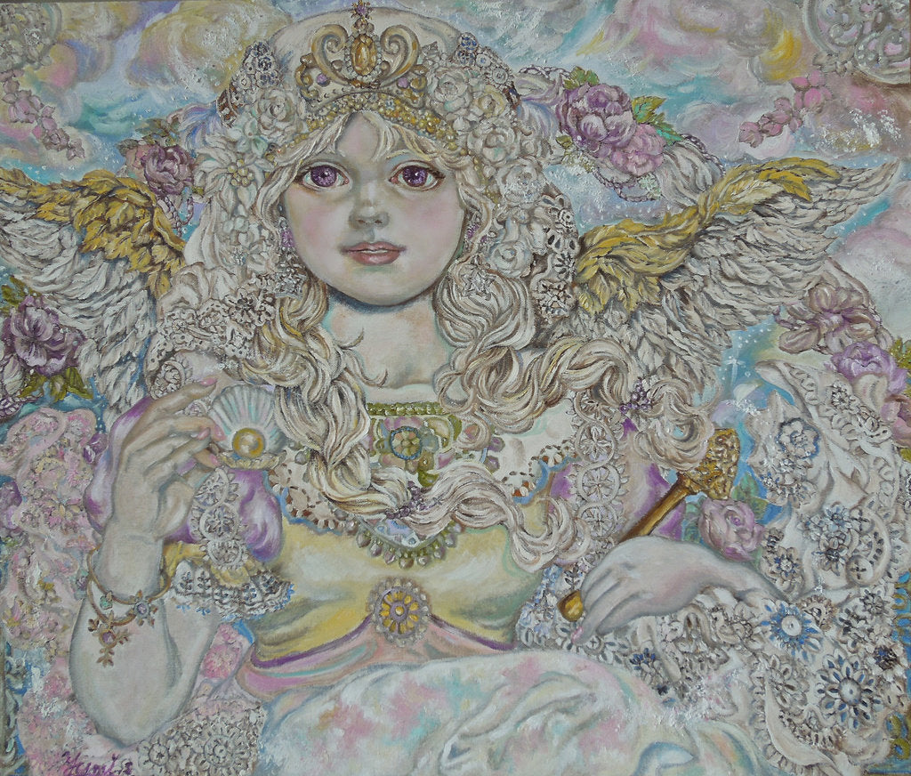 Detail of The angel of the Golden pearl by Yumi Sugai