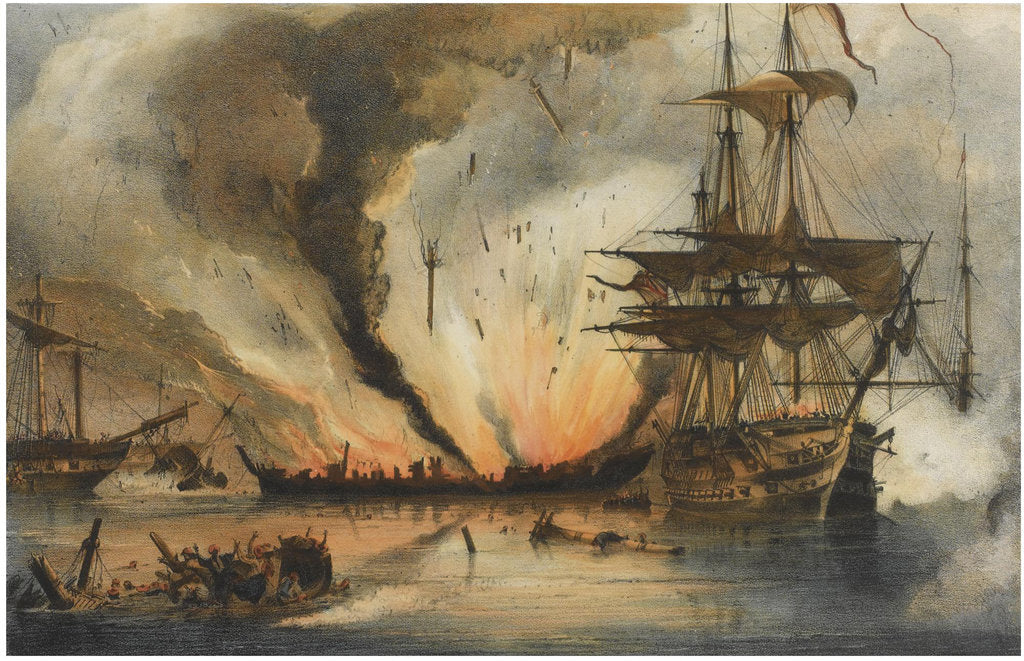 Detail of The Naval Battle of Navarino on 20 October 1827 by George Philip Reinagle