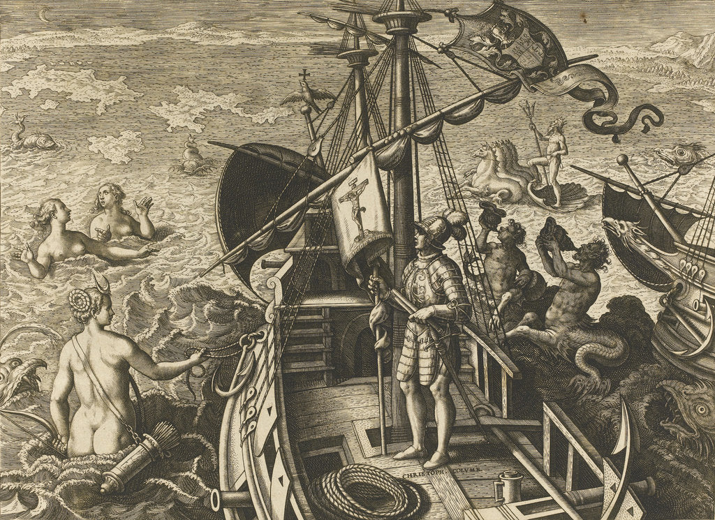 Detail of Christophorus Columbus Ligur (Americae Retectio) by Johannes Stradanus