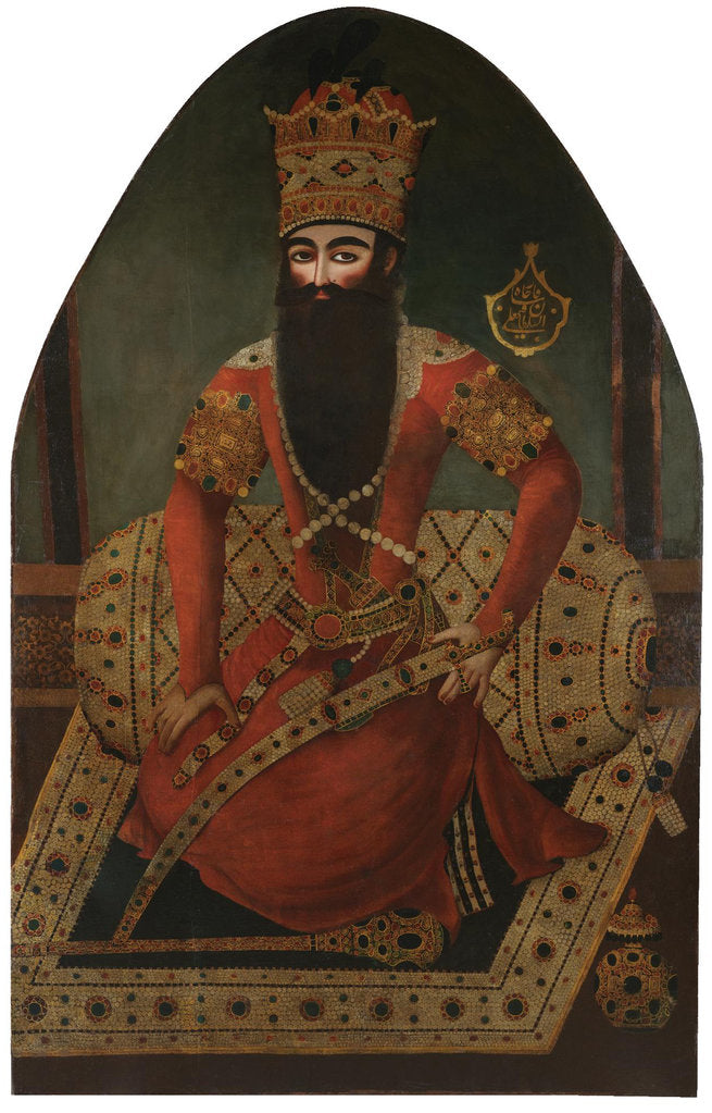 Detail of Portrait of Fath Ali Shah by Mirza Baba