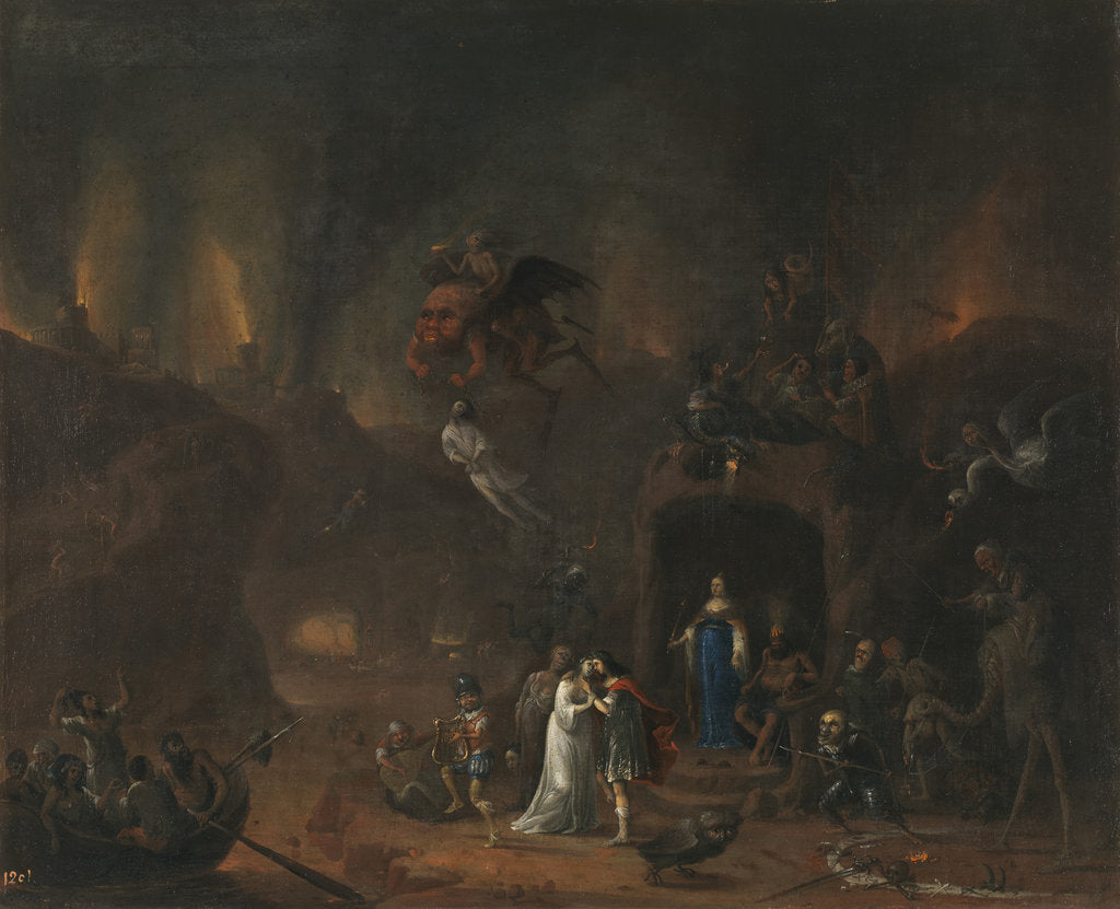 Detail of Orpheus and Eurydice in the Hell by Pieter Fris