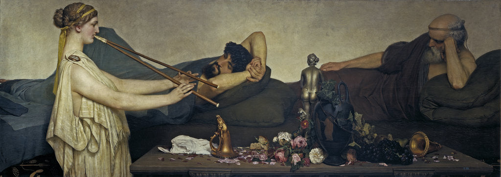 Detail of Pompeian Scene or The Siesta by Sir Lawrence Alma-Tadema