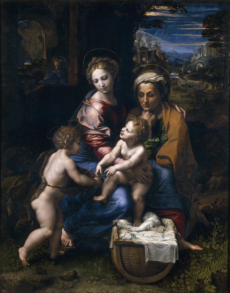Detail of The Holy Family with John the Baptist and Saint Elizabeth (La Perla) by Raphael