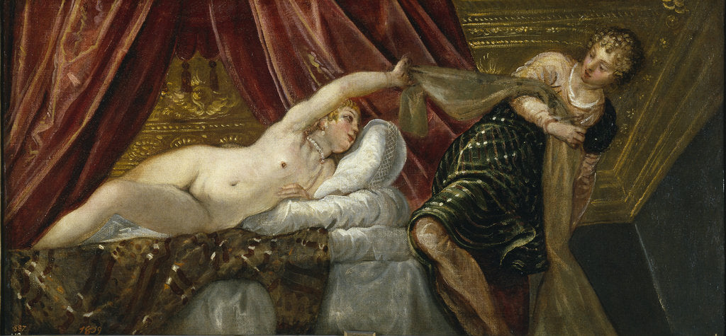 Detail of Joseph and Potiphars Wife by Jacopo Tintoretto