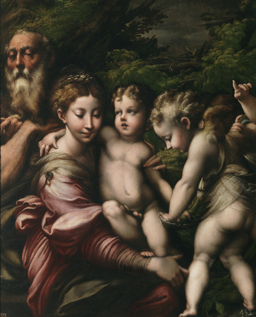 Detail of The Holy Family with Angels by Parmigianino