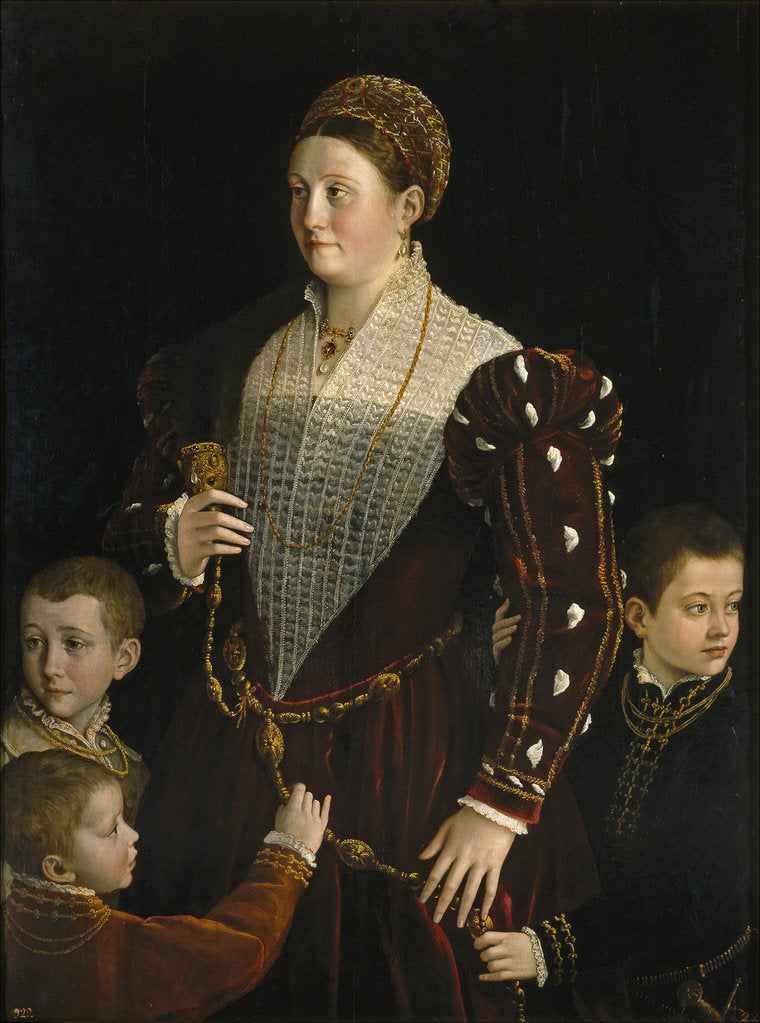 Detail of Portrait of Camilla Gonzaga di San Secondo and Her Three Sons by Parmigianino
