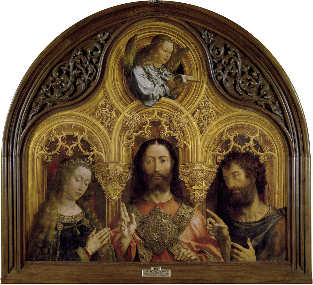 Detail of Christ between the Virgin Mary and Saint John the Baptist by Jan Gossaert