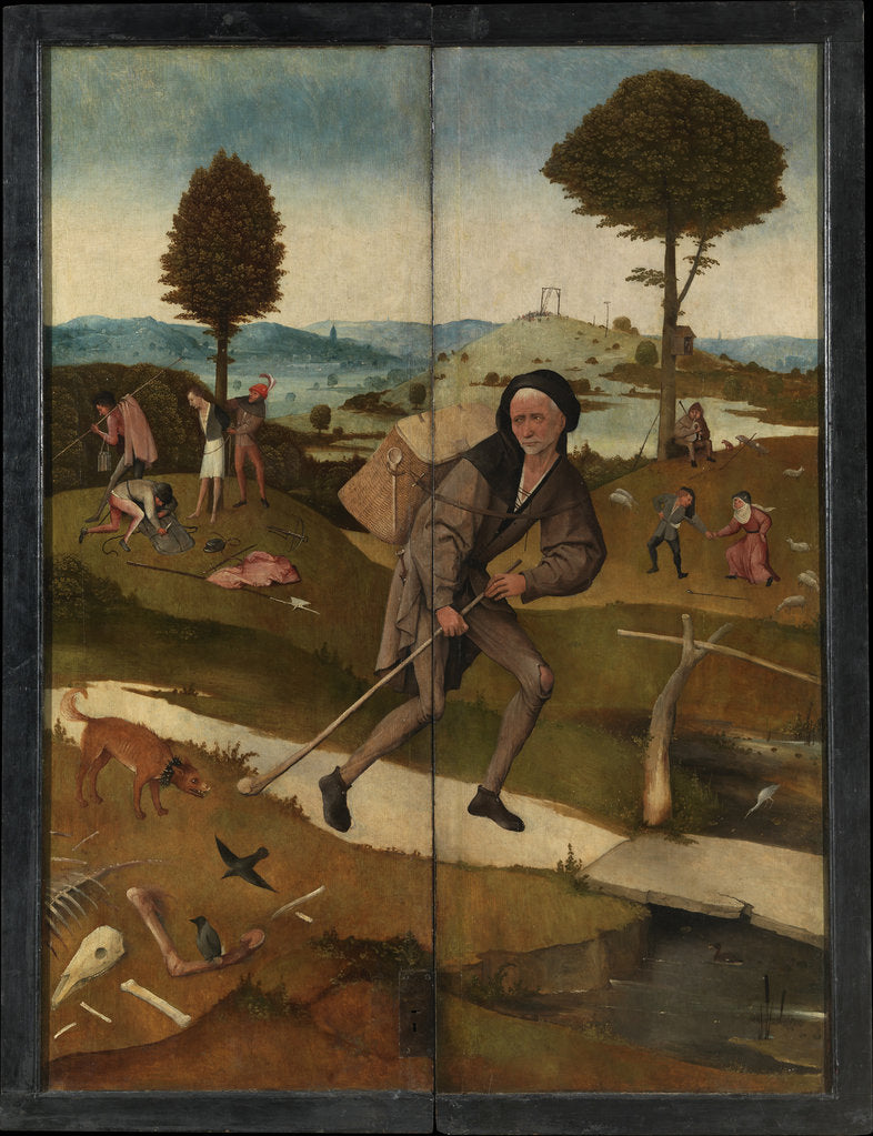 Detail of The Peddler (The Haywain Triptych, reverse) by Hieronymus Bosch