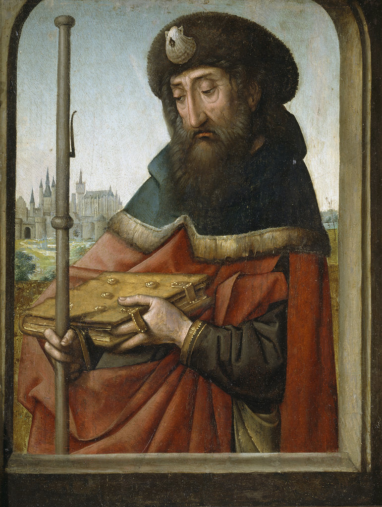 Detail of Saint James the Elder as Pilgrim by Juan de Flandes