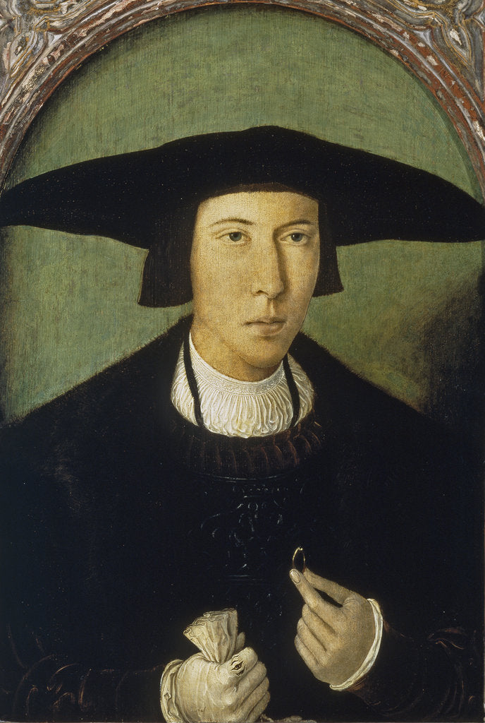 Detail of Portrait of a Young Man by Jan Mostaert