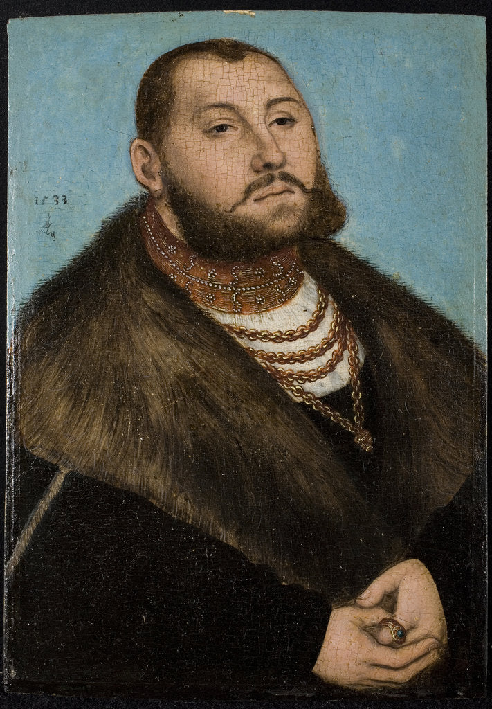 Detail of John Frederick I, Elector of Saxony by Lucas Cranach the Elder