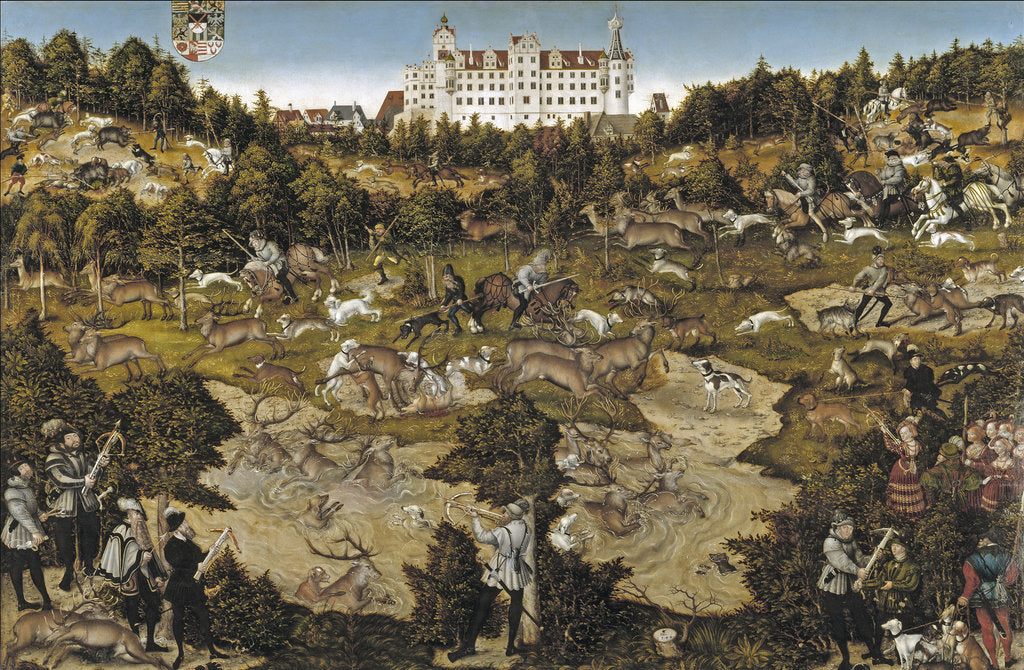 Detail of Hunt in Honour of Emperor Charles V at Torgau Castle by Lucas Cranach the Elder