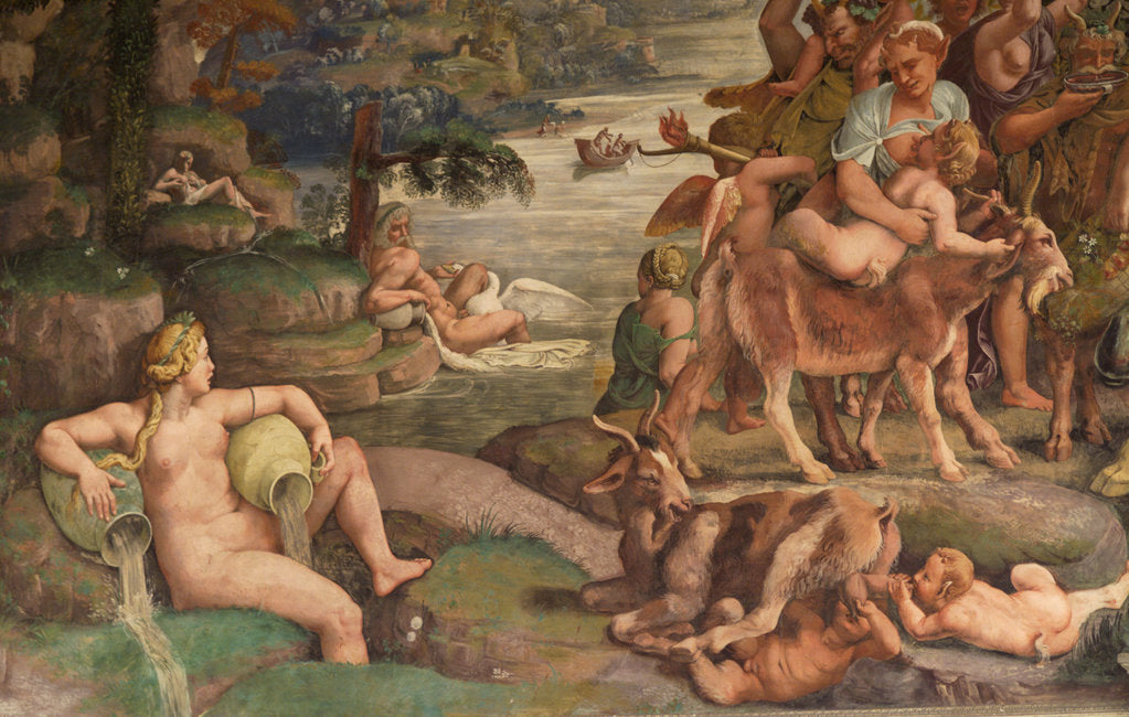 Detail of Wedding Feast of Cupid and Psyche, detail by Giulio Romano
