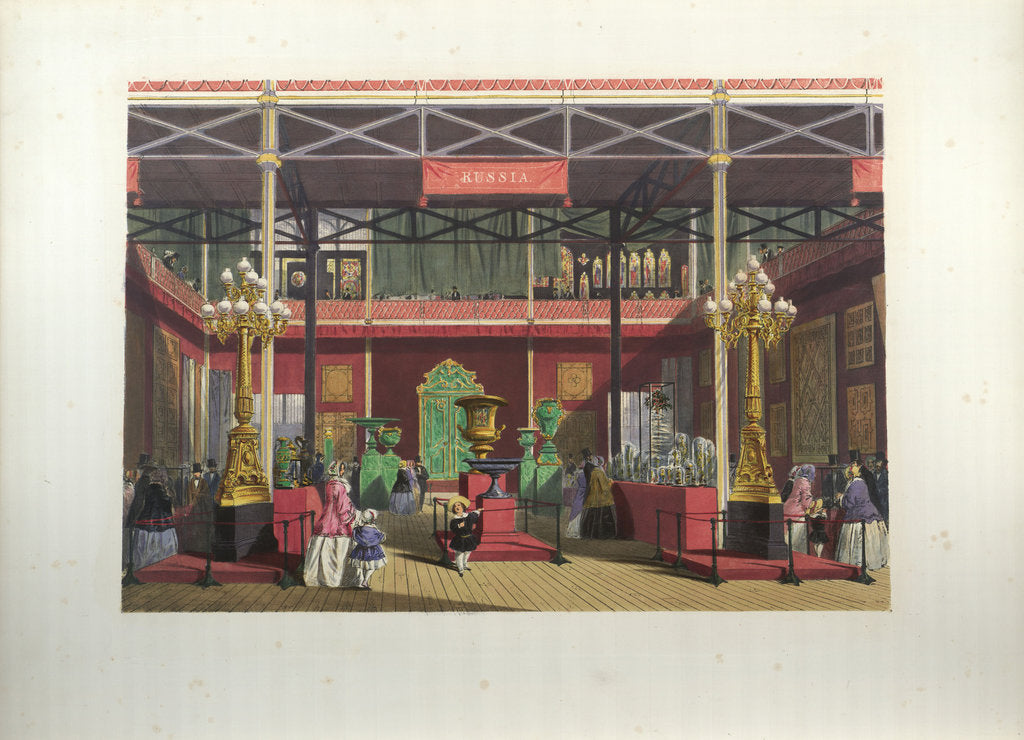 Detail of Russian Exhibition interior during the Great Exhibition in 1851 by Joseph Nash