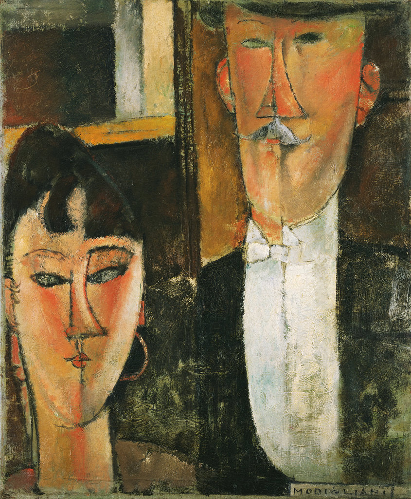 Detail of Bride and Groom by Amedeo Modigliani