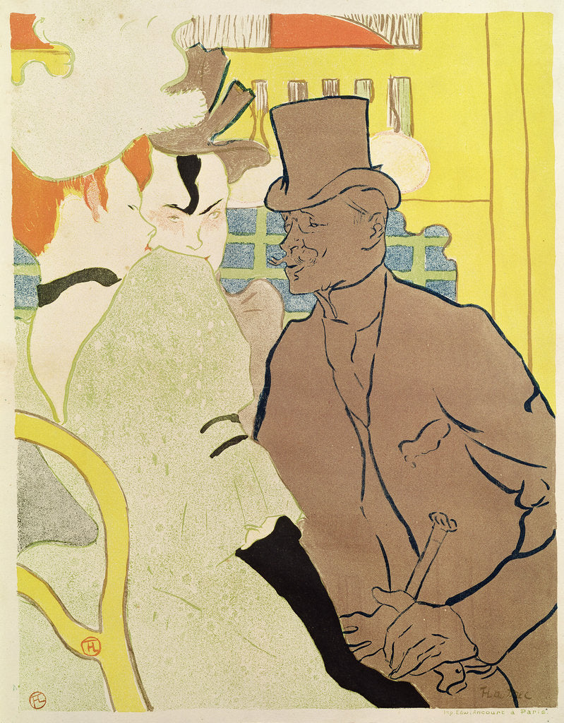 Detail of The Englishman at the Moulin Rouge by Henri de Toulouse-Lautrec