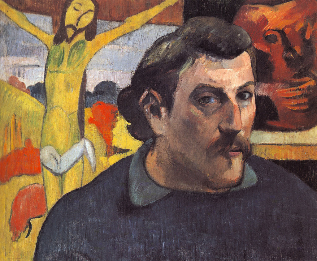 Detail of Self-portrait with the Yellow Christ by Paul Eugéne Henri Gauguin