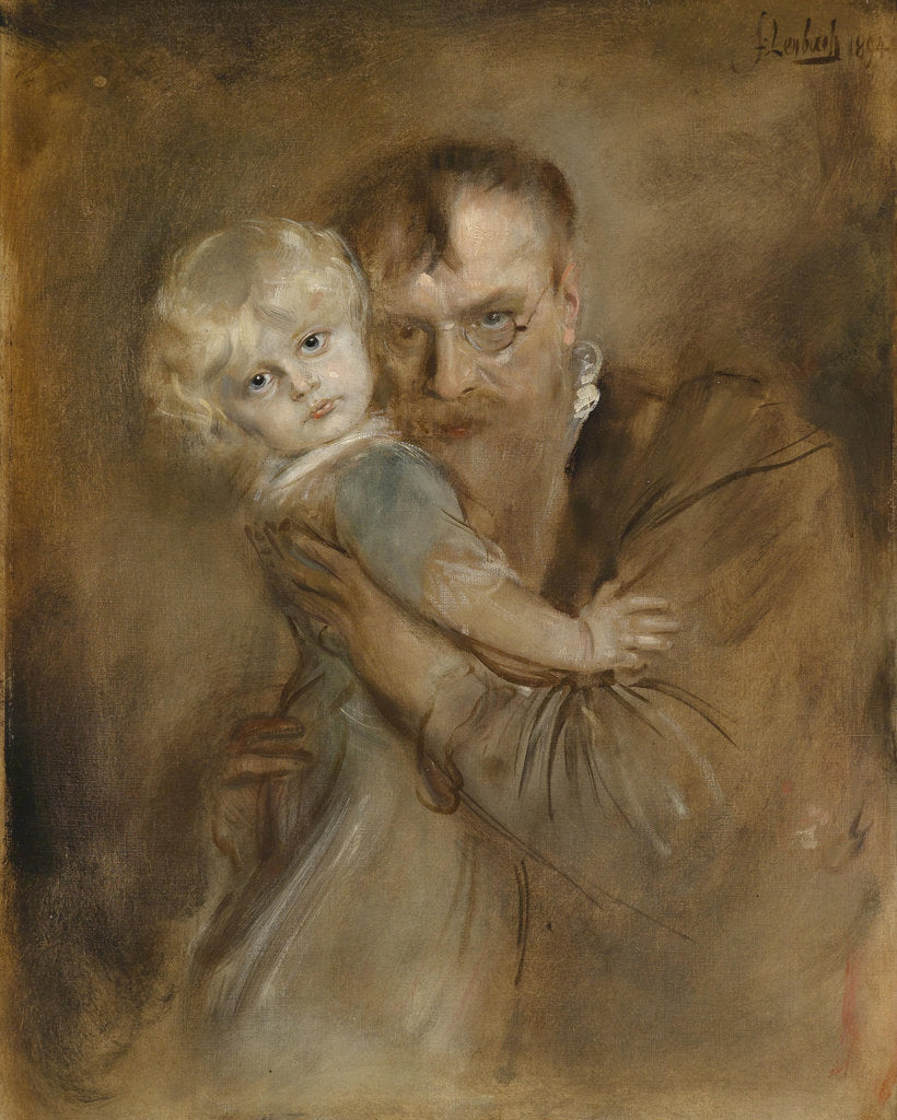 Detail of Self-portrait with Daughter Marion by Franz von Lenbach