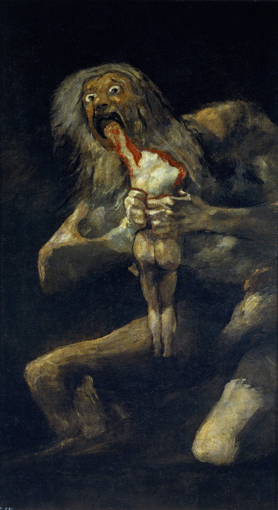 Detail of Saturn devouring his son by Francisco de Goya