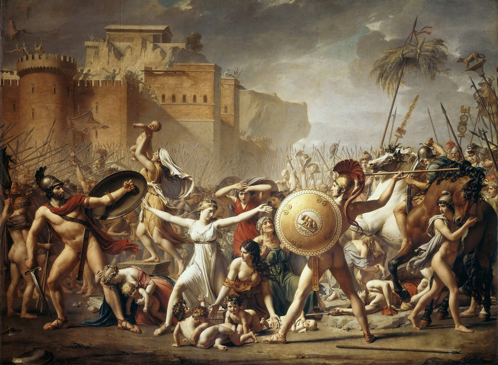 Detail of The Rape of the Sabine Women by Jacques Louis David