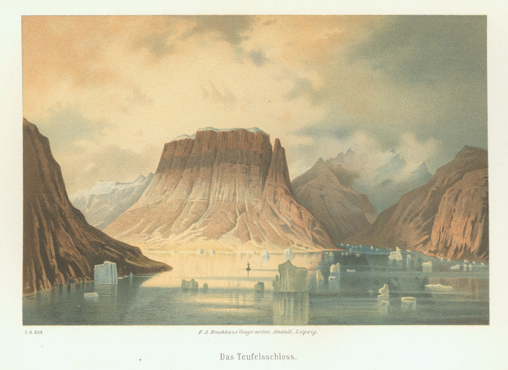 Detail of The Teufelsschloss in Kejser Franz Joseph Fjord. The second German northpolar expedition to the Arct by Anonymous