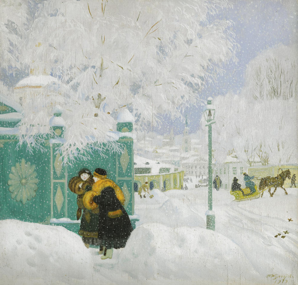 Detail of Winter Scene by Boris Michaylovich Kustodiev