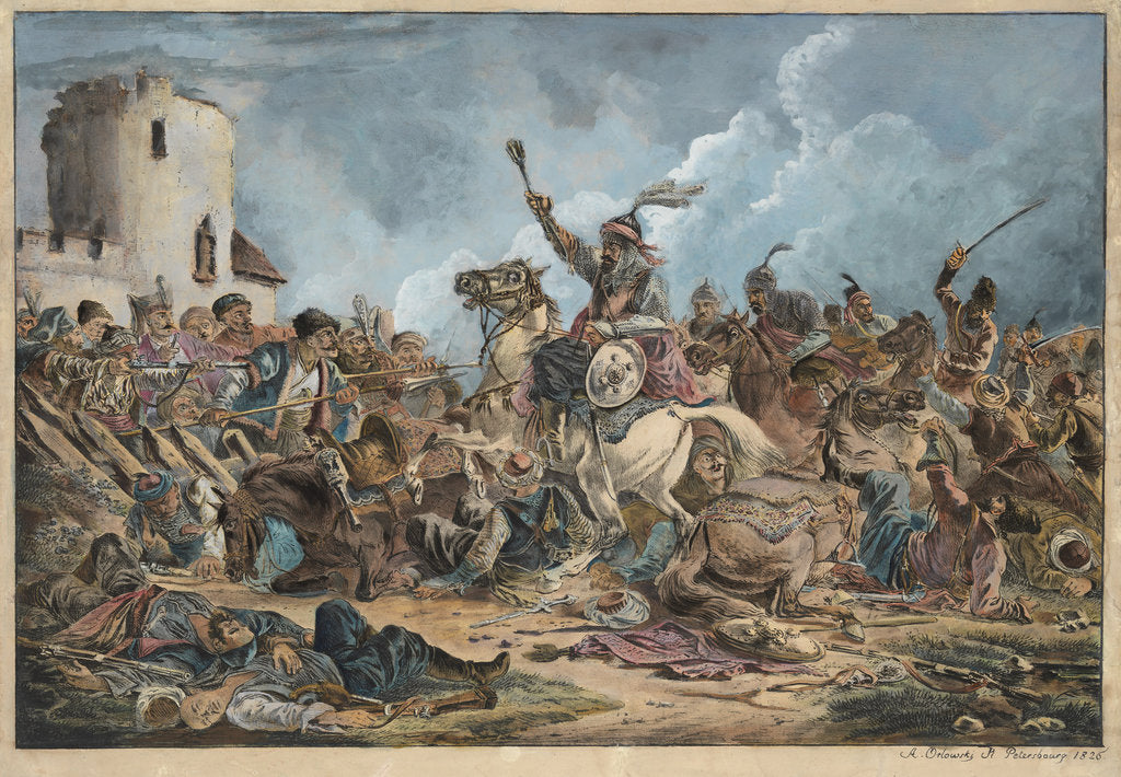 Detail of Battle Between the Georgians and Mountain Tribes by Alexander Osipovich Orlowski