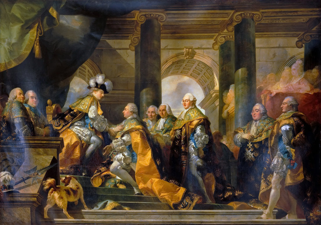 Detail of Louis XVI received at Reims the homage of the Knights of the Holy Spirit, 13 June 1775 by Gabriel François Doyen
