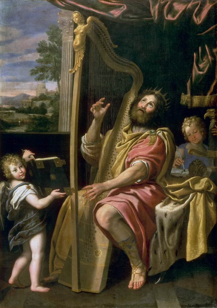 Detail of King David by Domenichino