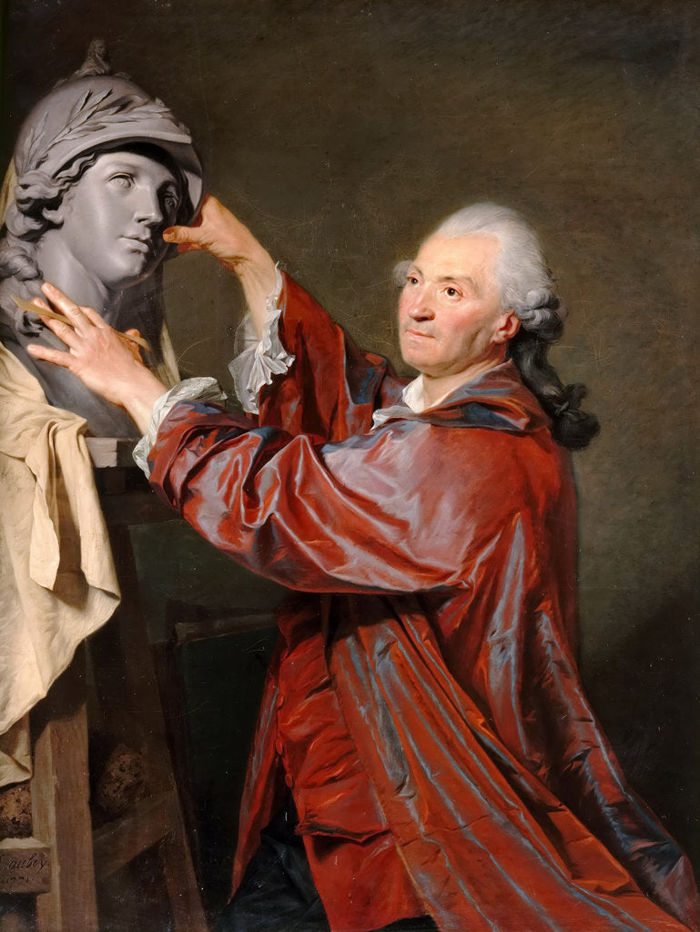 Detail of Portrait of Louis-Claude Vassé by Etienne Aubry
