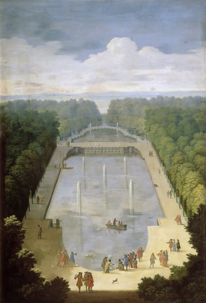 Detail of Bosquet de lÎle Royale and Bassin du Miroir in the gardens of Versailles by Etienne Allegrain