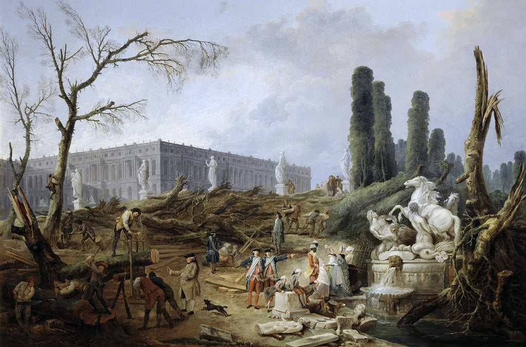 Detail of Bosquet des Bains dApollon by Hubert Robert