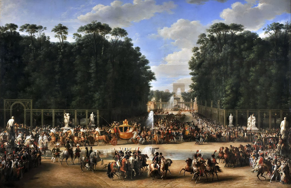 Detail of The marriage procession of Napoleon I and Marie-Louise crossing the Jardin des Tuileries on 2nd Apri by Étienne-Barthélémy Garnier