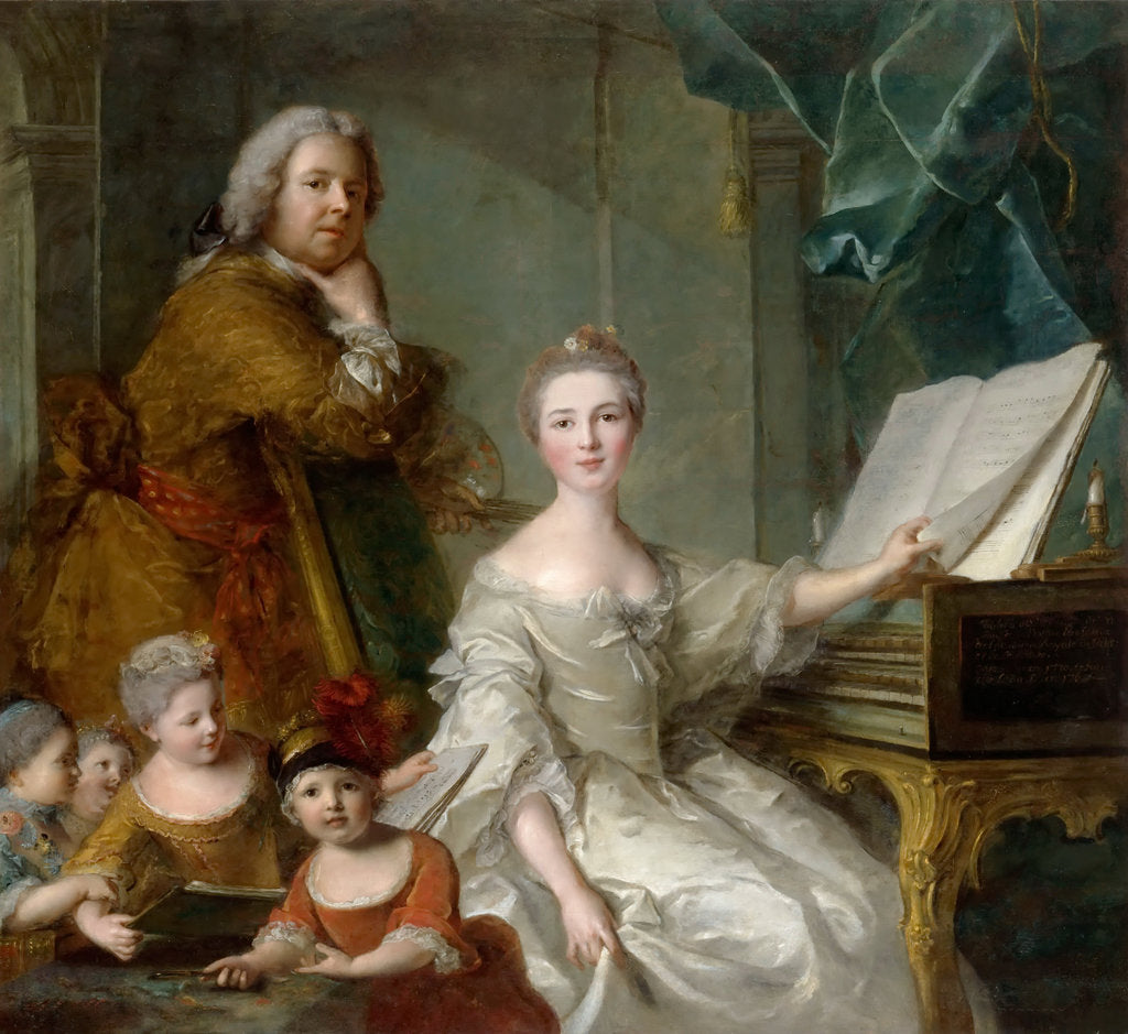 Detail of Jean-Marc Nattier and his family by Jean-Marc Nattier