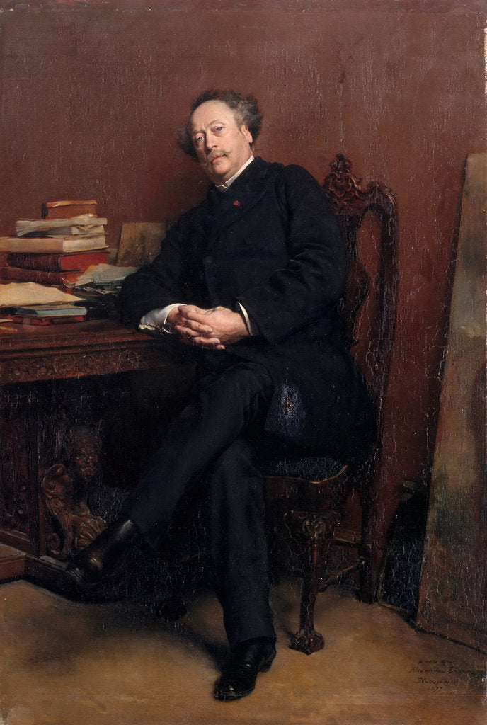 Detail of Alexandre Dumas, fils by Ernest Jean Louis Meissonier