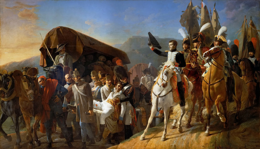 Detail of Napoleon Pays Homage to the Courage of the Wounded by Jean-Baptiste Debret