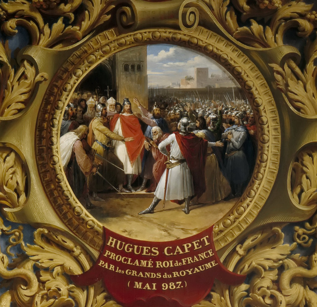 Detail of Hugh Capet proclaimed King by the nobles in May 987 by Jean Alaux