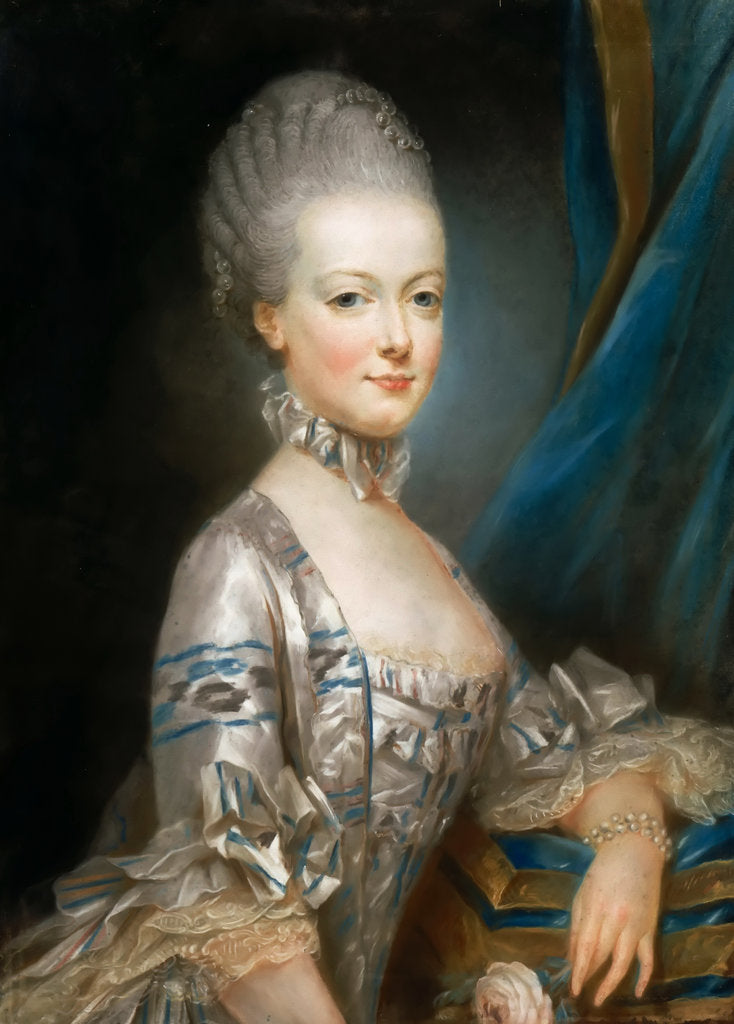 Detail of Portrait of Archduchess Maria Antonia of Austria, the later Queen Marie Antoinette of Fr by Joseph Ducreux