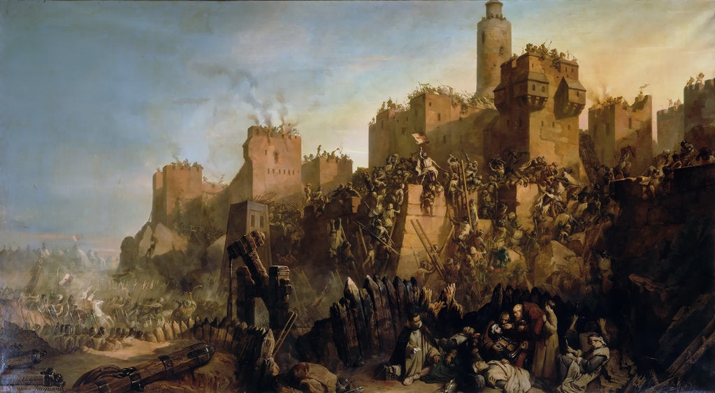 Detail of The capture of Jerusalem by Jacques de Molay in 1299 by Claude Jacquand