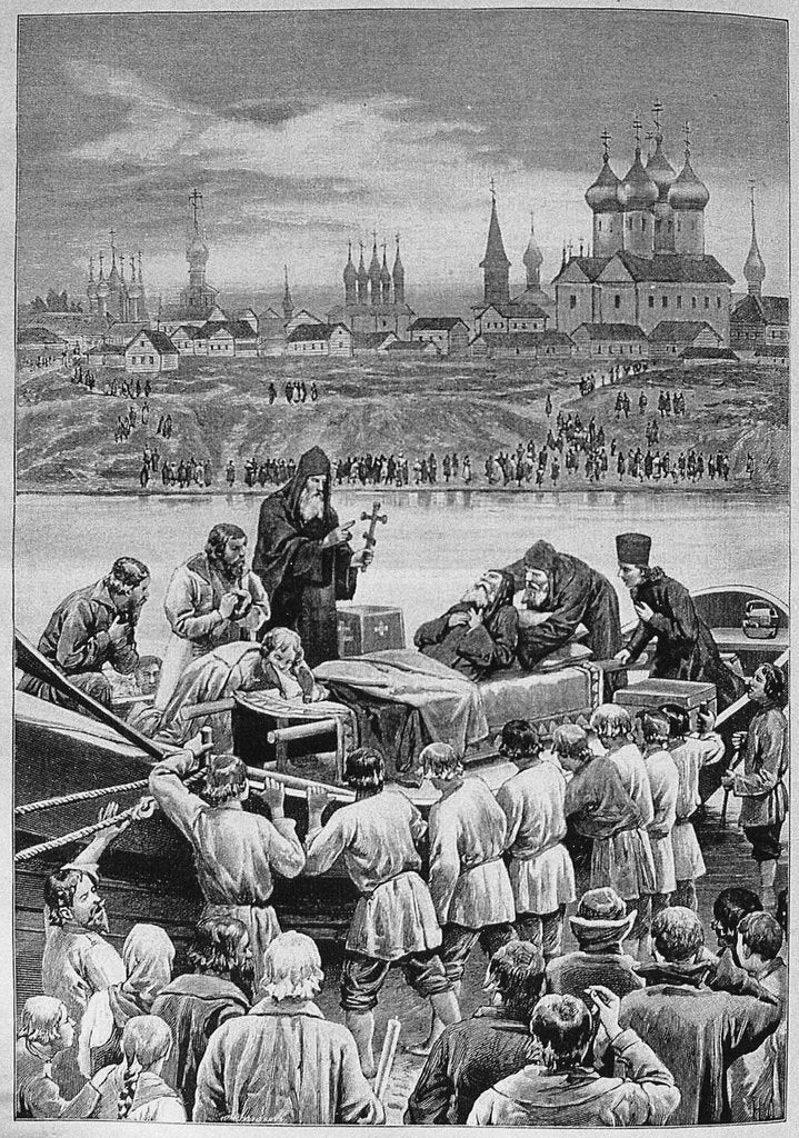 Detail of The Death of Patriarch Nikon at the Kotorosl River in Tropino by Nikolai Dmitrievich Dmitriev-Orenburgsky
