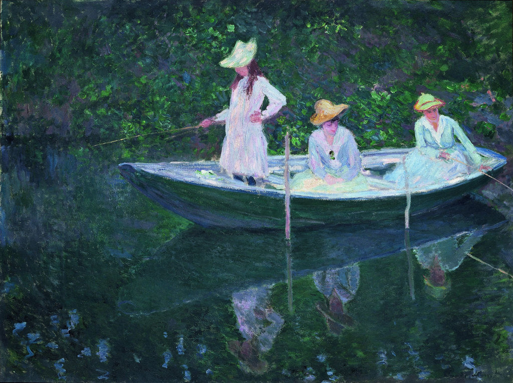 Detail of The Boat at Giverny (En norvégienne) by Claude Monet