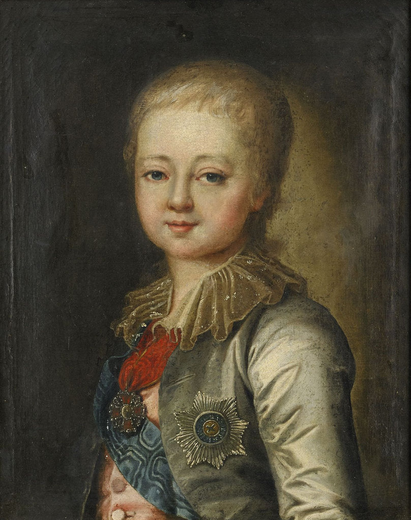 Detail of Portrait of Grand Duke Alexander Pavlovich (Alexander I) as Child by Johann-Baptist von Lampi the Elder